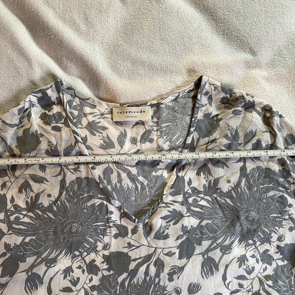 Rosemunde of Denmark Women's Sz 42 Tee-shirt White, Grey 100% Viscose crepe - Picture 4 of 5